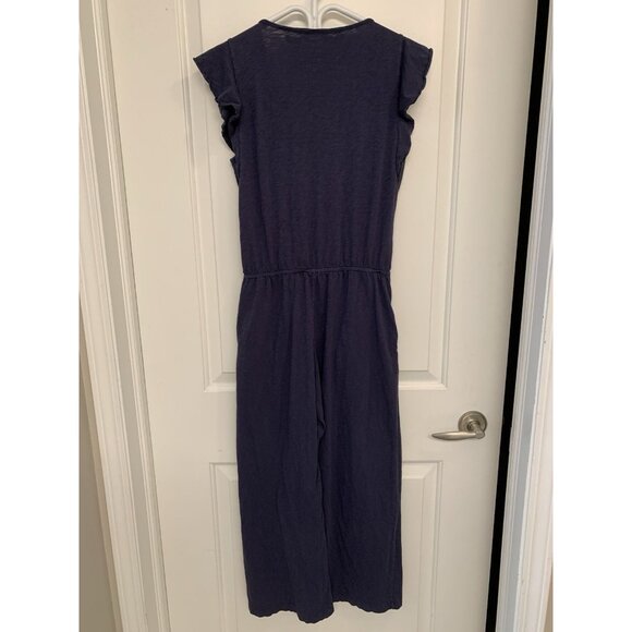 Velvet by Graham & Spencer Wrap Jumpsuit Blue Cotton Romper Casual Chic Revolve - Picture 4 of 10